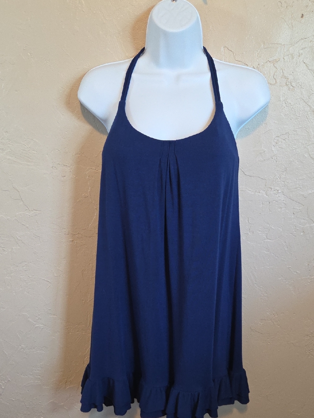 Victoria's Secret Navy Halter Ruffle-Hem Camisole Dress Beach Travel Size Small